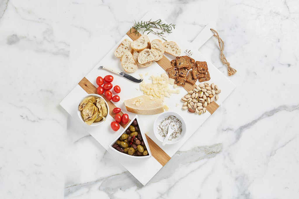 Mod Charcuterie Cheese Board, Medium Rectangle, White