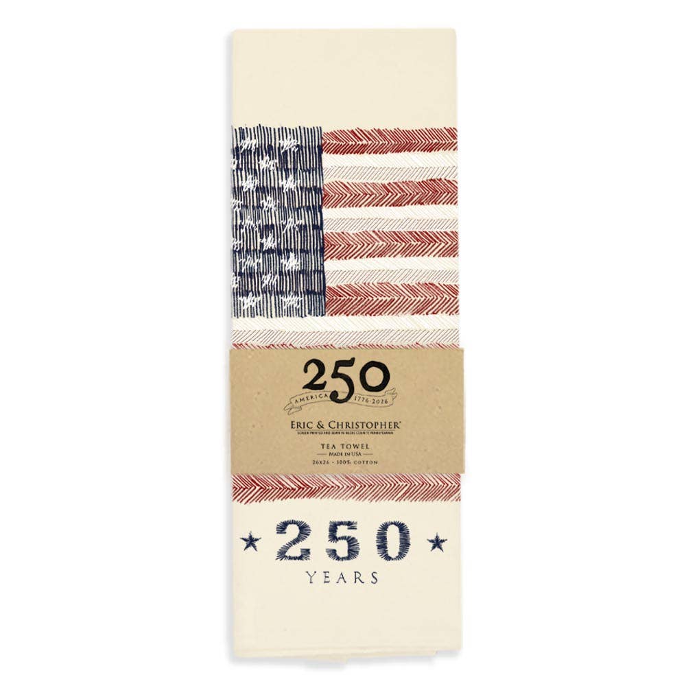 American Flag Anniversary Tea Towel
