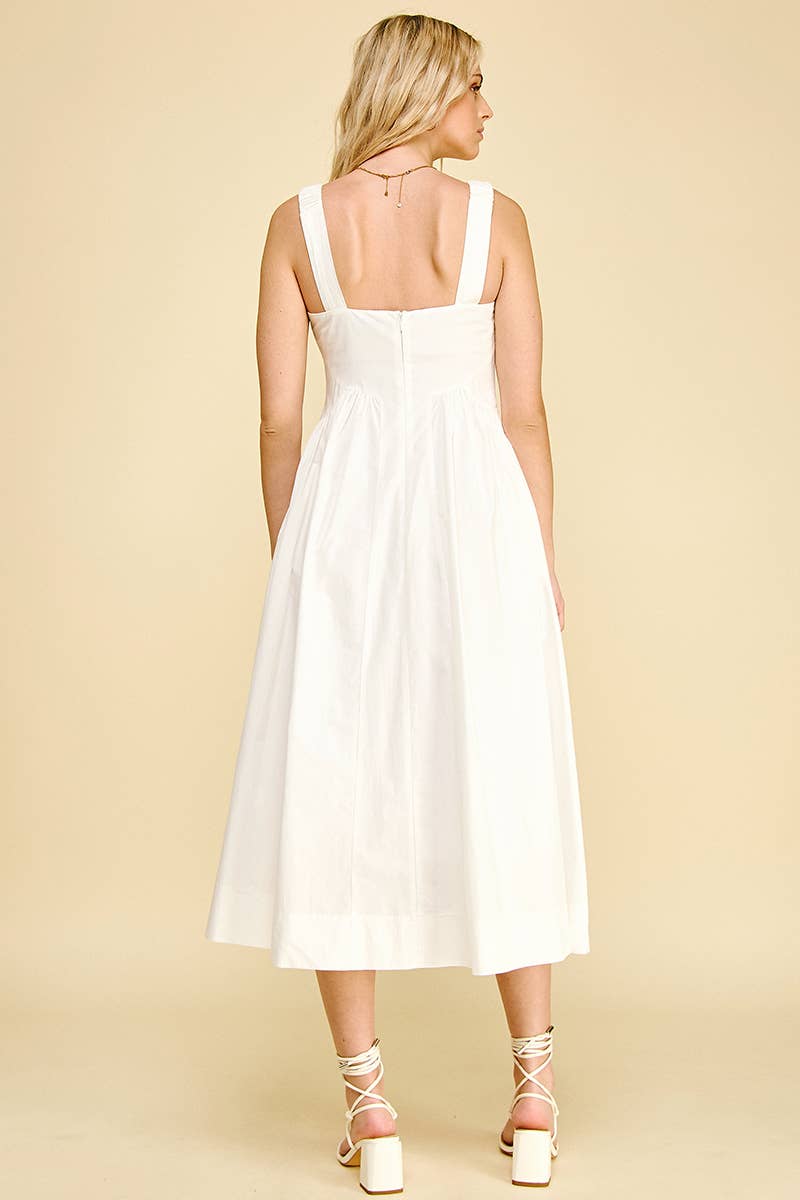 A-LINE POPLIN MIDI DRESS - 6933D