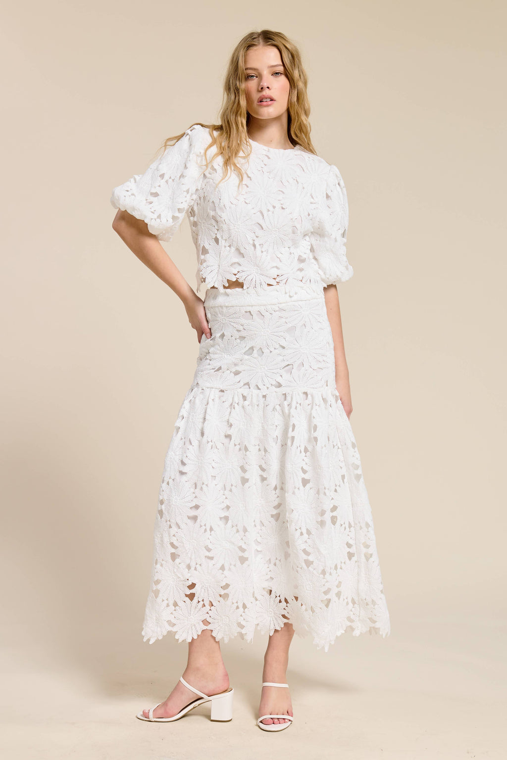 Blossom Lace Midi Skirt