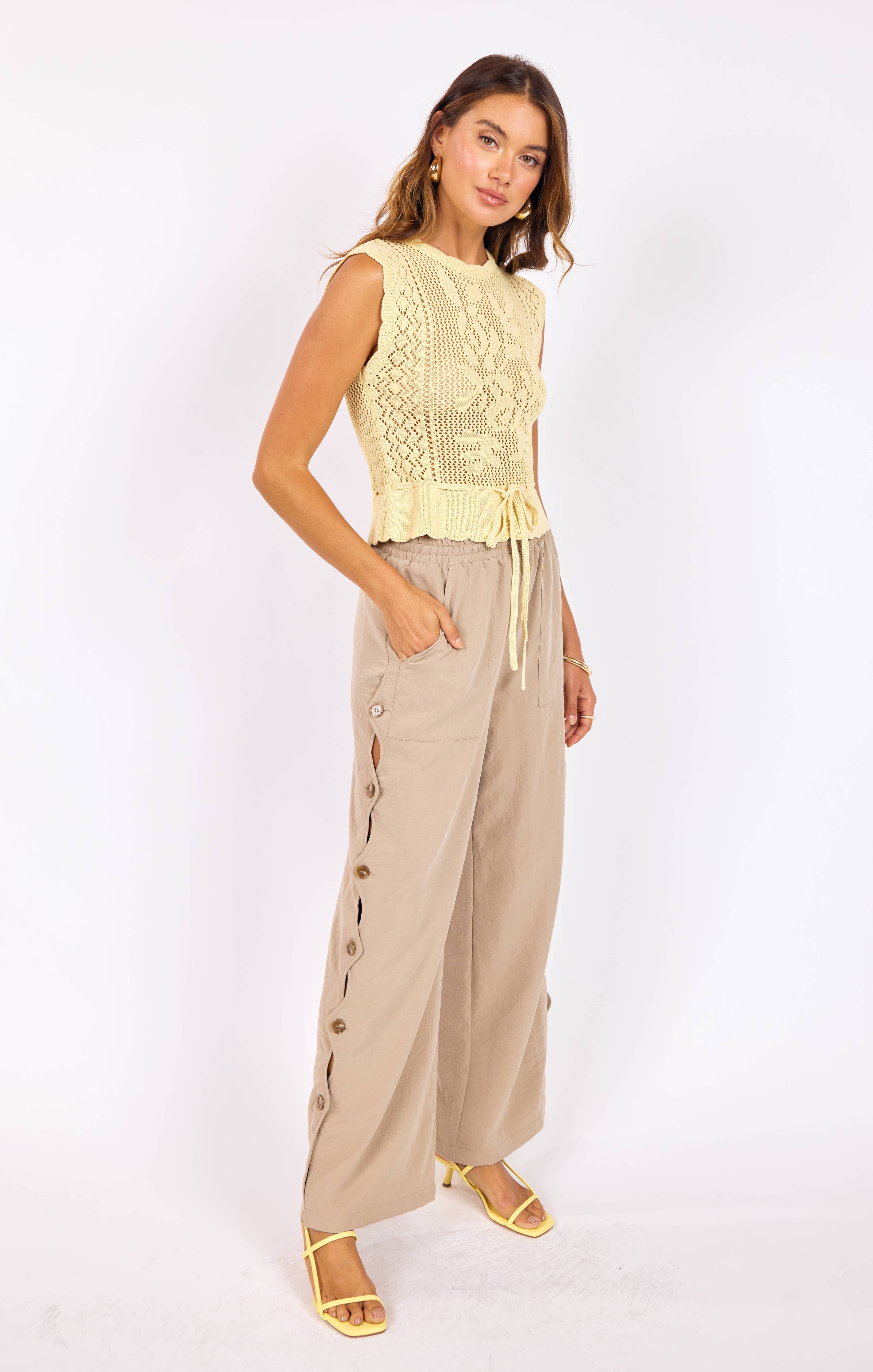 Dawn Sweater Tank:PALE YELLOW
