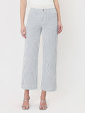 HIGH RISE PATCH POCKET CROP STRIPED WIDE LEG JEANS LV2292STR
