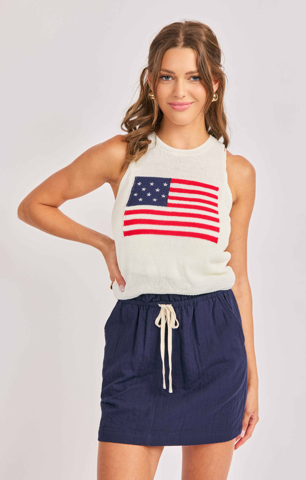 American Spirit Sweater Tank:IVORY