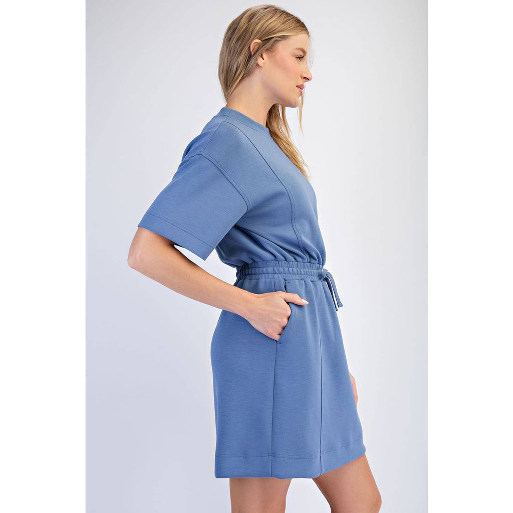 MODAL SCUBA LUXE SHORT SLEEVE MINI DRESS