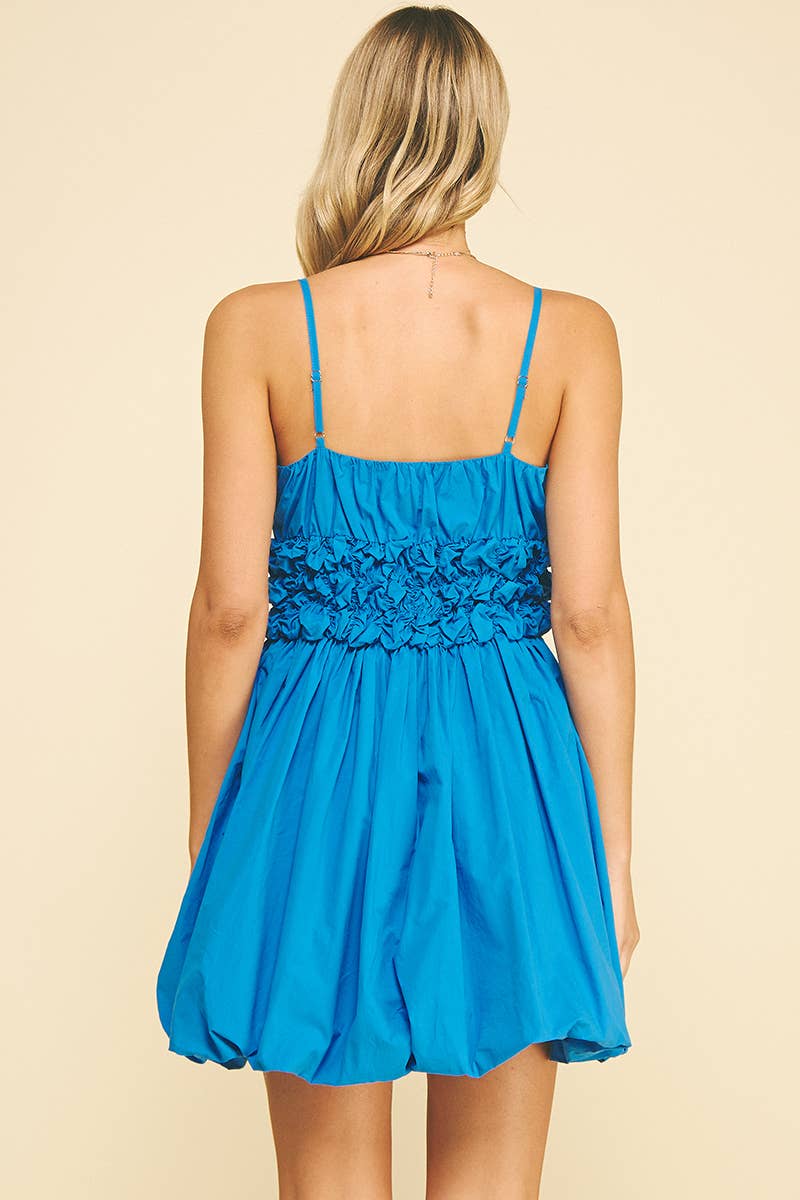 BUBBLE HEM MINI DRESS - 5858D