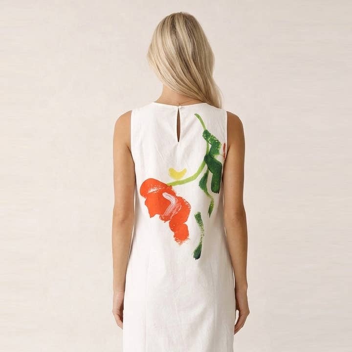 Garden Vase Placement Print Maxi Dress - LWD3425