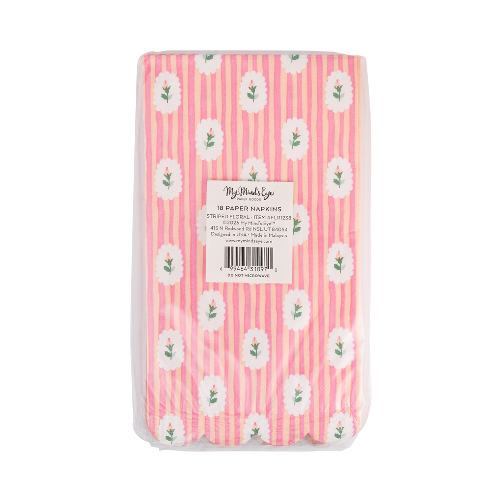 FLR1238 - Striped Floral Dinner Napkin