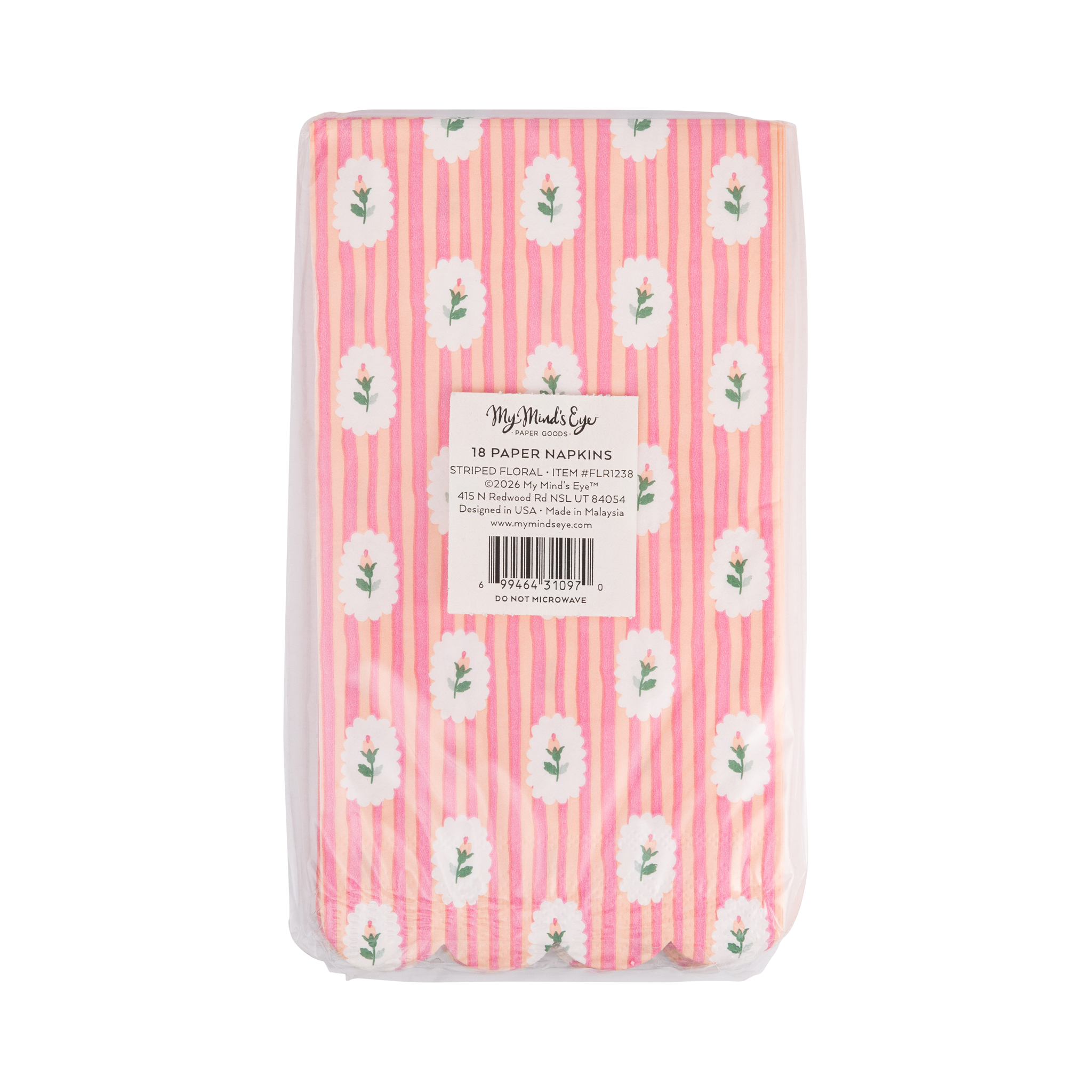 FLR1238 - Striped Floral Dinner Napkin