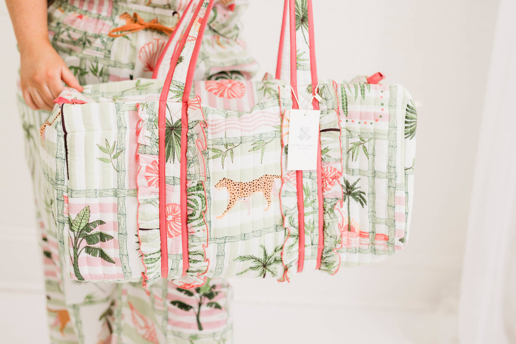 Resort Travel Palm Postal Luxe | XL Quilted Duffle Bag
