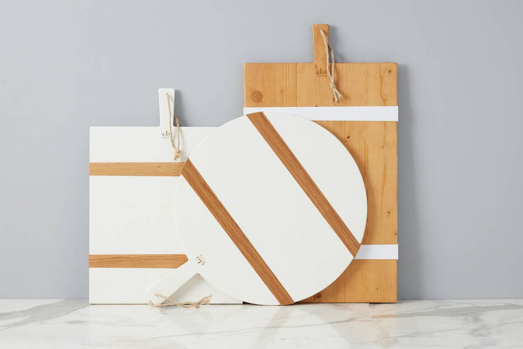 Mod Charcuterie Cheese Board, Medium Rectangle, White
