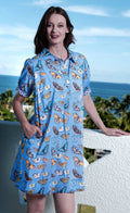 Left Bank Puff Sleeve Dress Butterfly Print On Cotton Voile