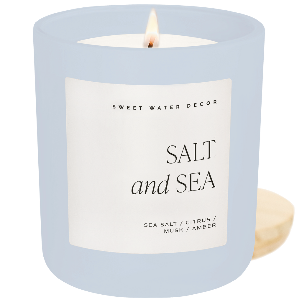 *NEW* Salt and Sea 15 oz Soy Candle, Matte Jar - Home Decor