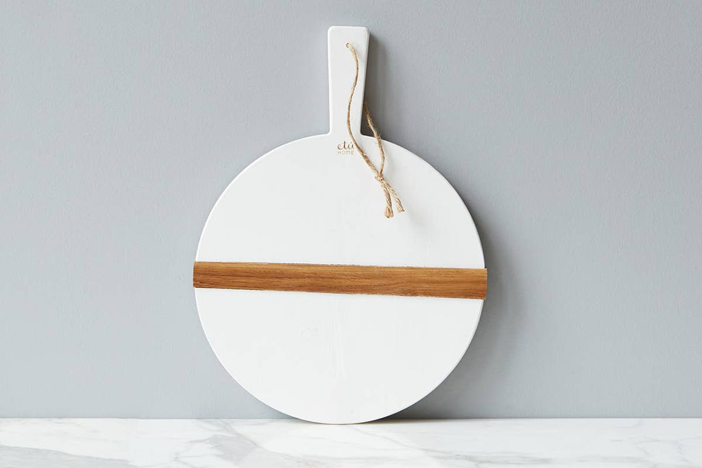 Mod Charcuterie Cheese Board, Small Round, White