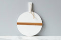 Mod Charcuterie Cheese Board, Small Round, White