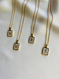 FRANKIE Pearl Letterplate Necklace