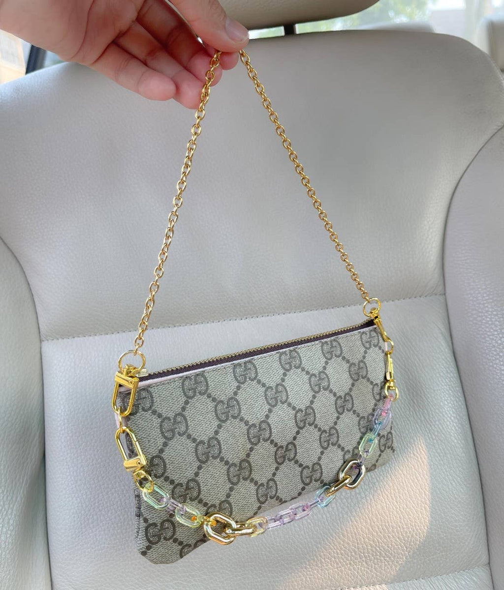 Upcycled double sided cocktail bag