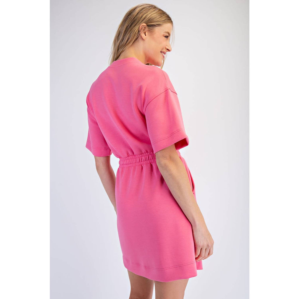 MODAL SCUBA LUXE SHORT SLEEVE MINI DRESS