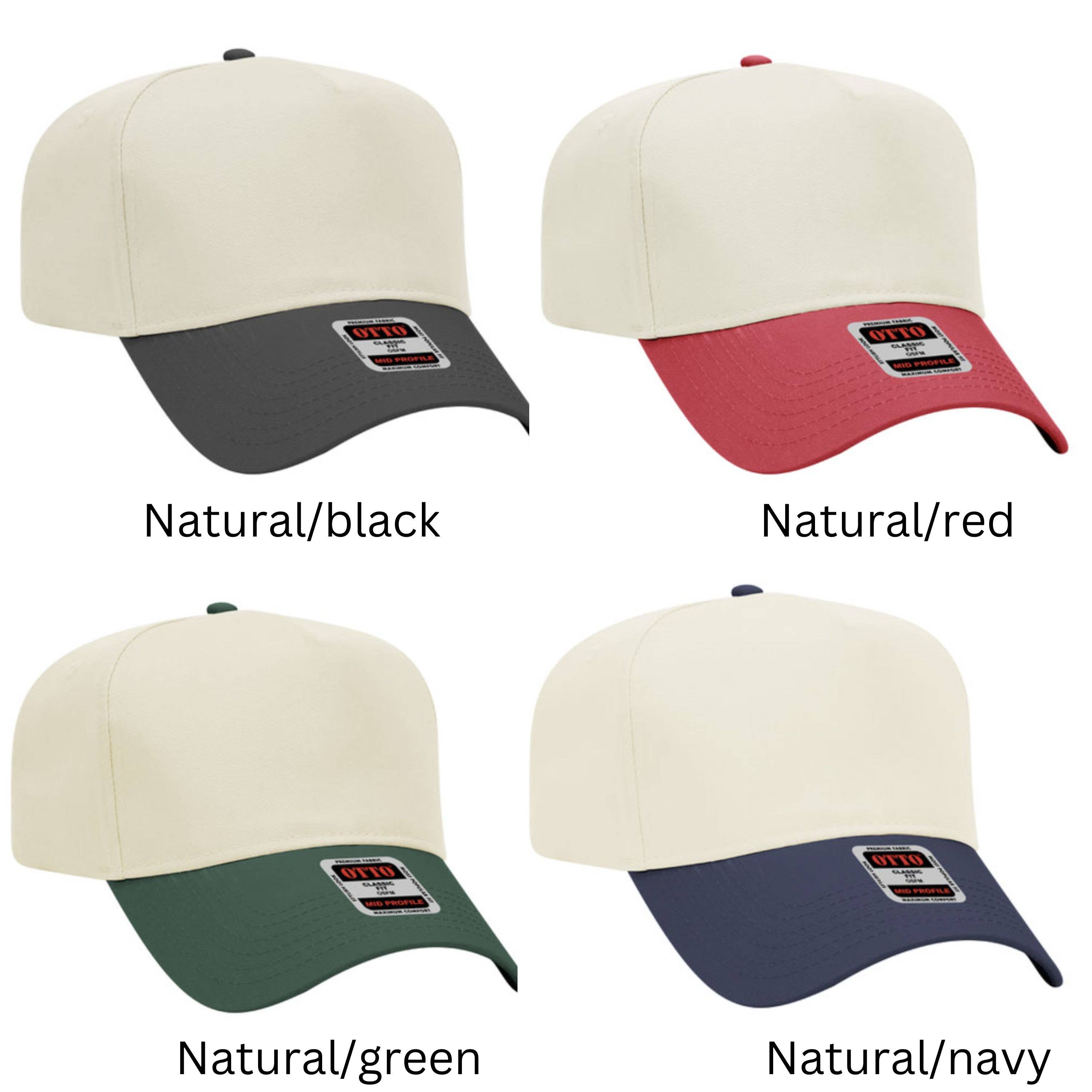 Custom Embroidered Hat, Two Tone Hat, Embroidered Hats