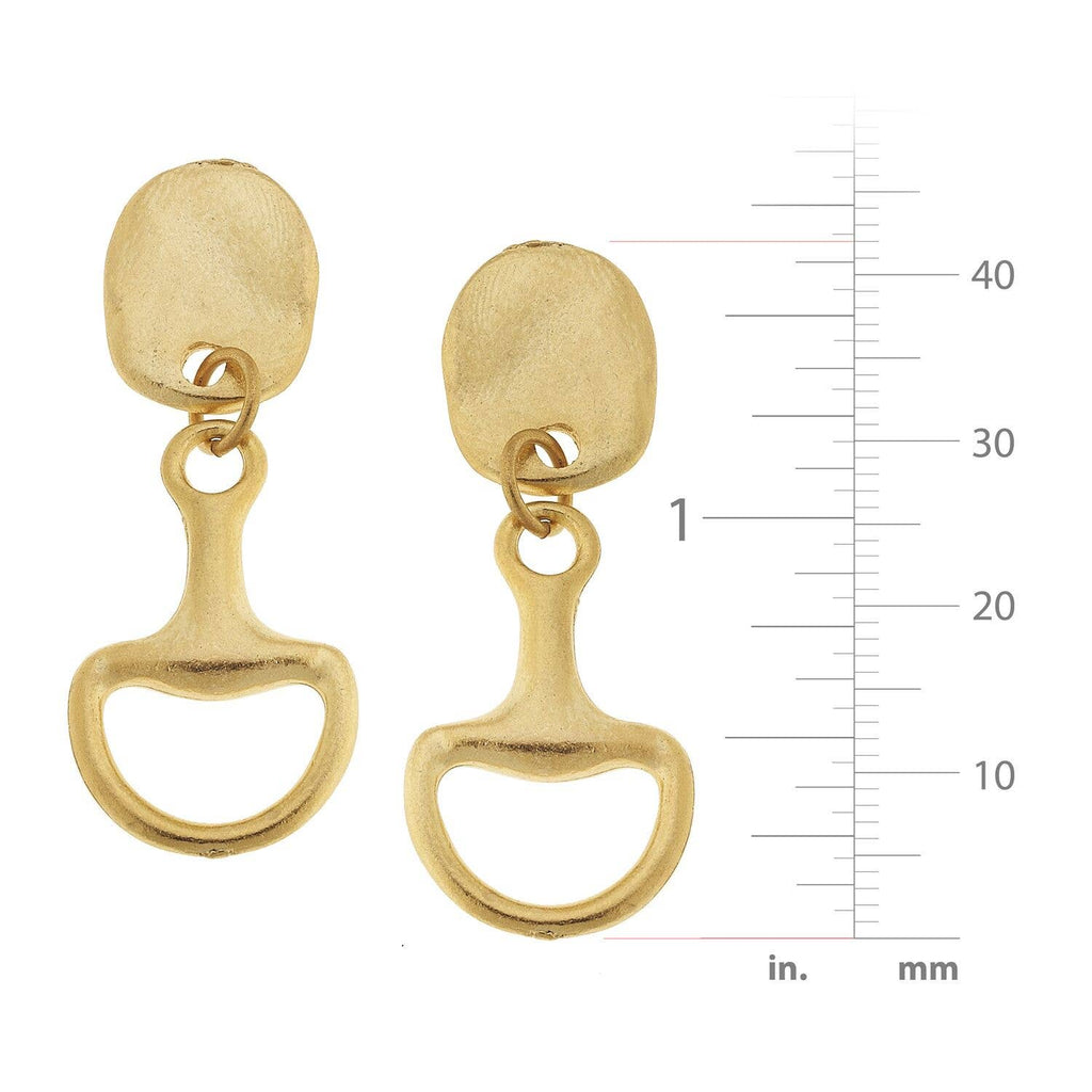 Gold Horse Bit Earrings