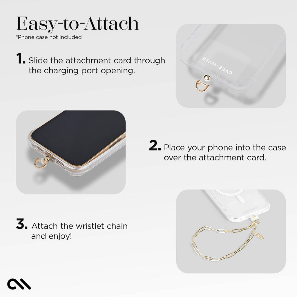 Chunky Chain Phone Charm Wristlet (Gold)