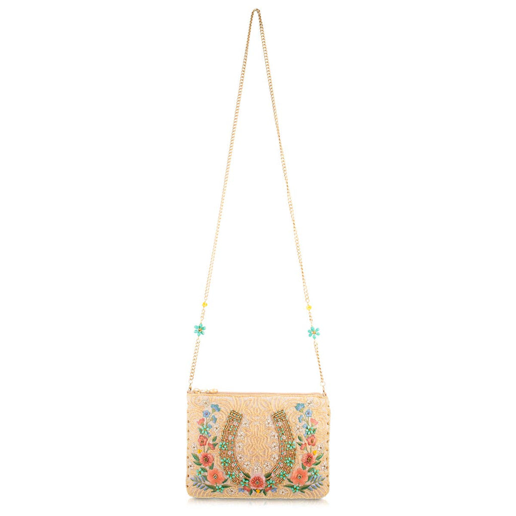 Iron Luck Beaded Horseshoe and Floral Crossbody Bag
