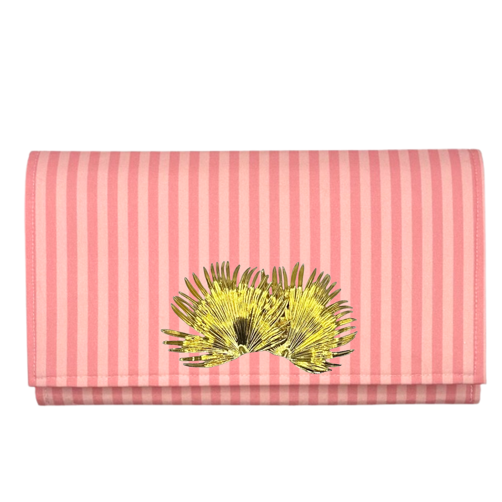 Pink on Pink Stripe Clutch