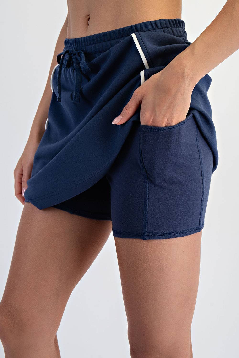 MODAL SCUBA FLAT PIPING SKORT