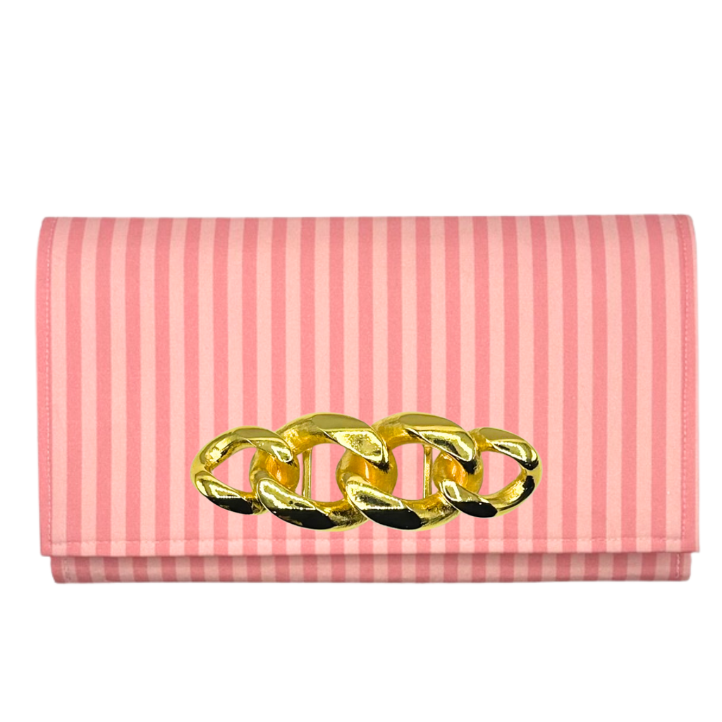 Pink on Pink Stripe Clutch
