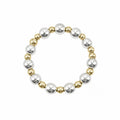 Sterling Silver 4mm and Gold filled 2mm beaded Waterproof Stretch Ring