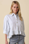 Mattie Striped Ruffle Hem Top
