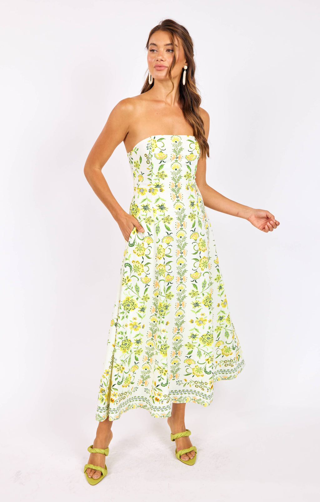 Dandelion Dreams Tube Maxi Dress:CITRON MULTI