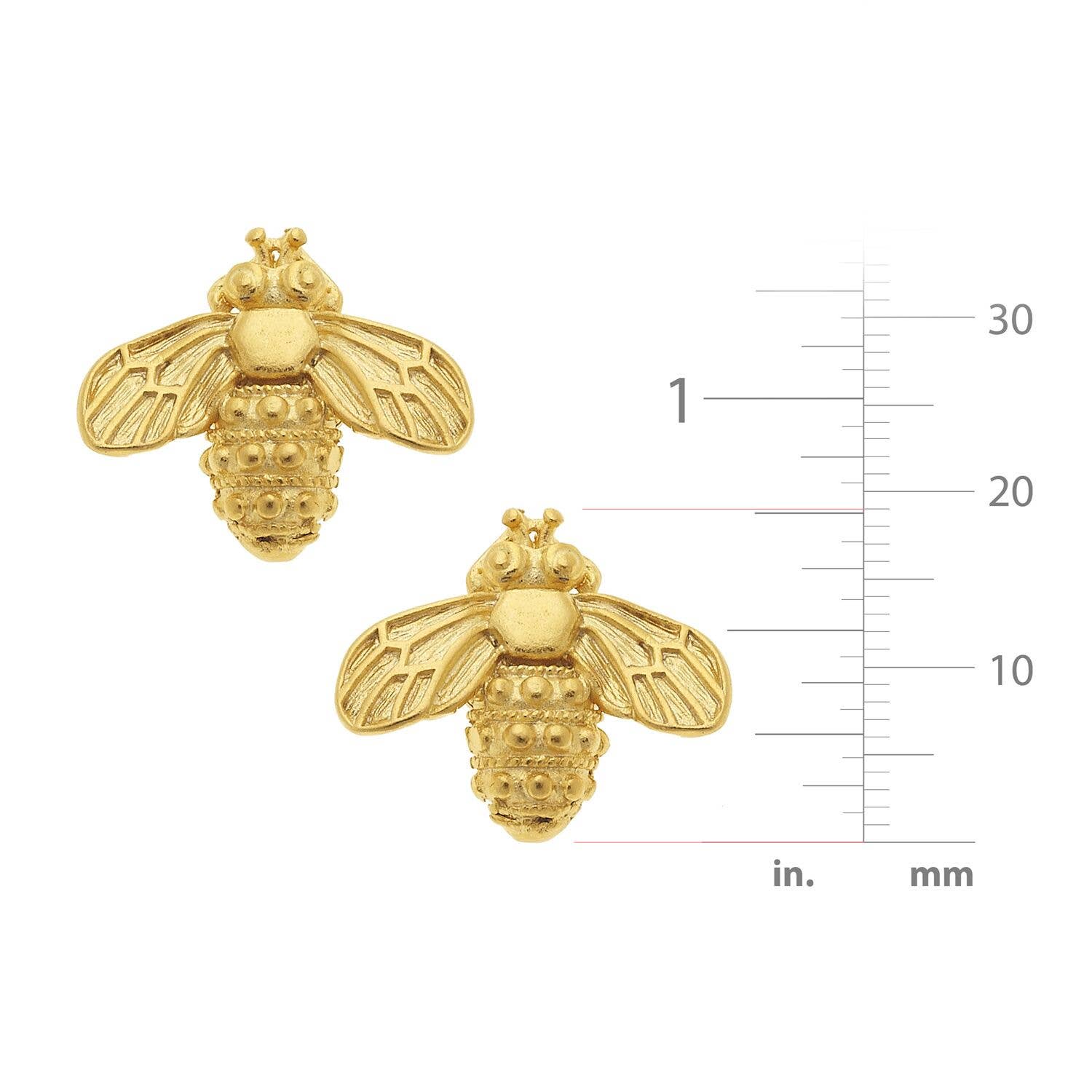 Gold Bee Stud Earrings