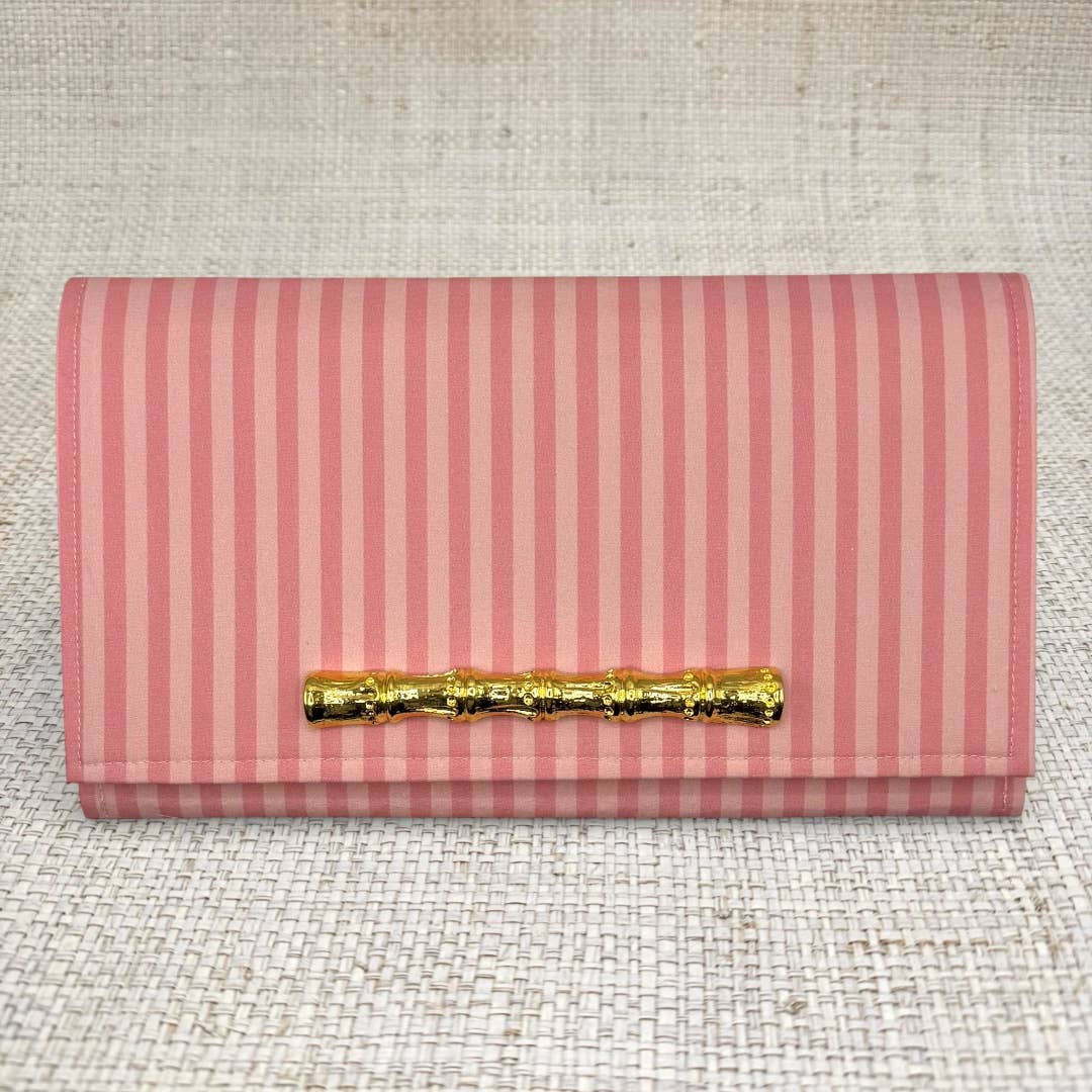 Pink on Pink Stripe Clutch