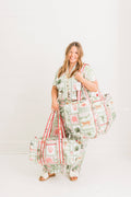 Resort Travel Palm Postal Luxe | Large Quilted Duffle Bag