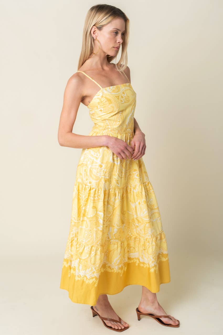 Daphne Yellow Tiered Maxi Dress