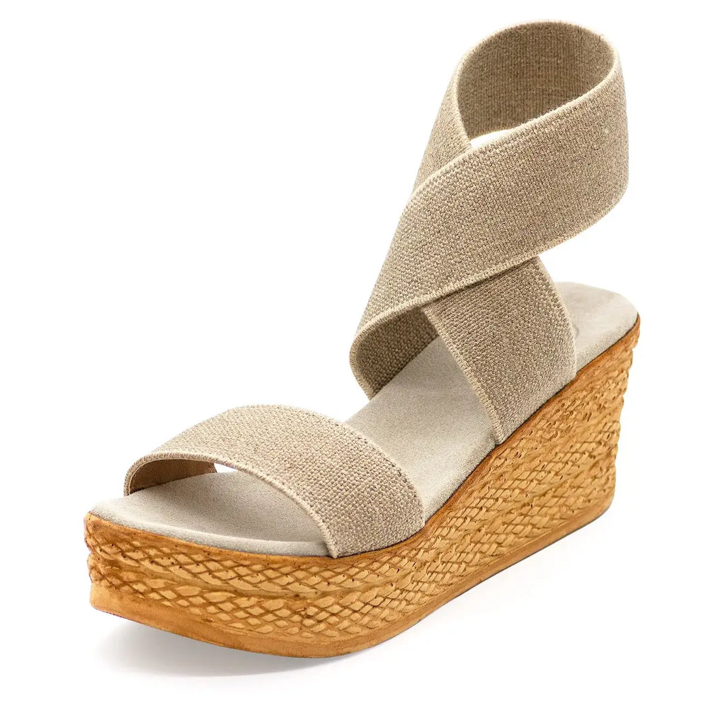 Spring26 Bermuda - Wrap Up Ankle Platform Wedge