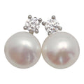 316-01-S | COCO EARRINGS 11MM (WHITE ON SILVER)