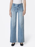 HIGH RISE PATCH POCKET PINTUCK WIDE JEANS LV2406