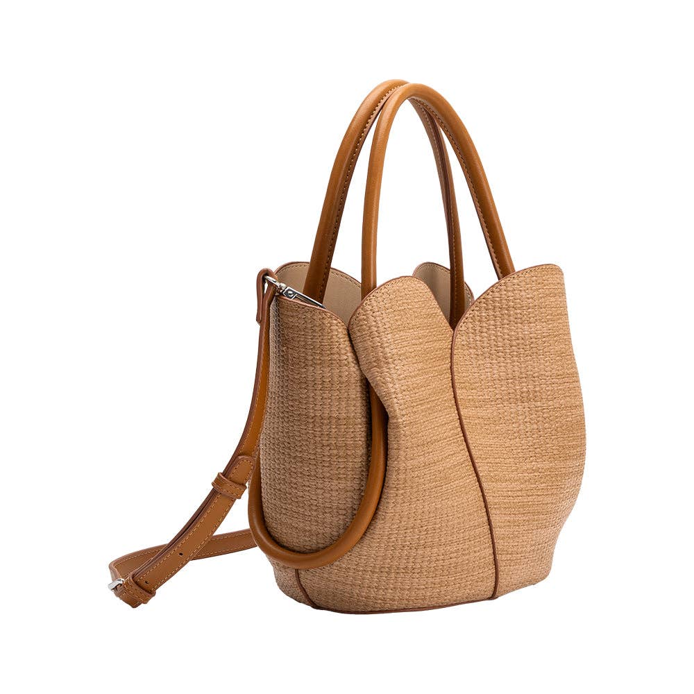 Tulip Raffia Embossed Recycled Top Handle Pre-Order 4/30