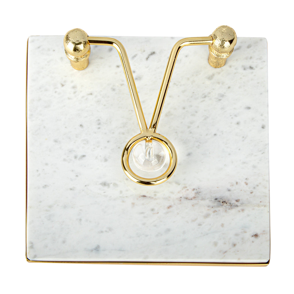 Square Napkin Holder with Ball Detail - 7.5"