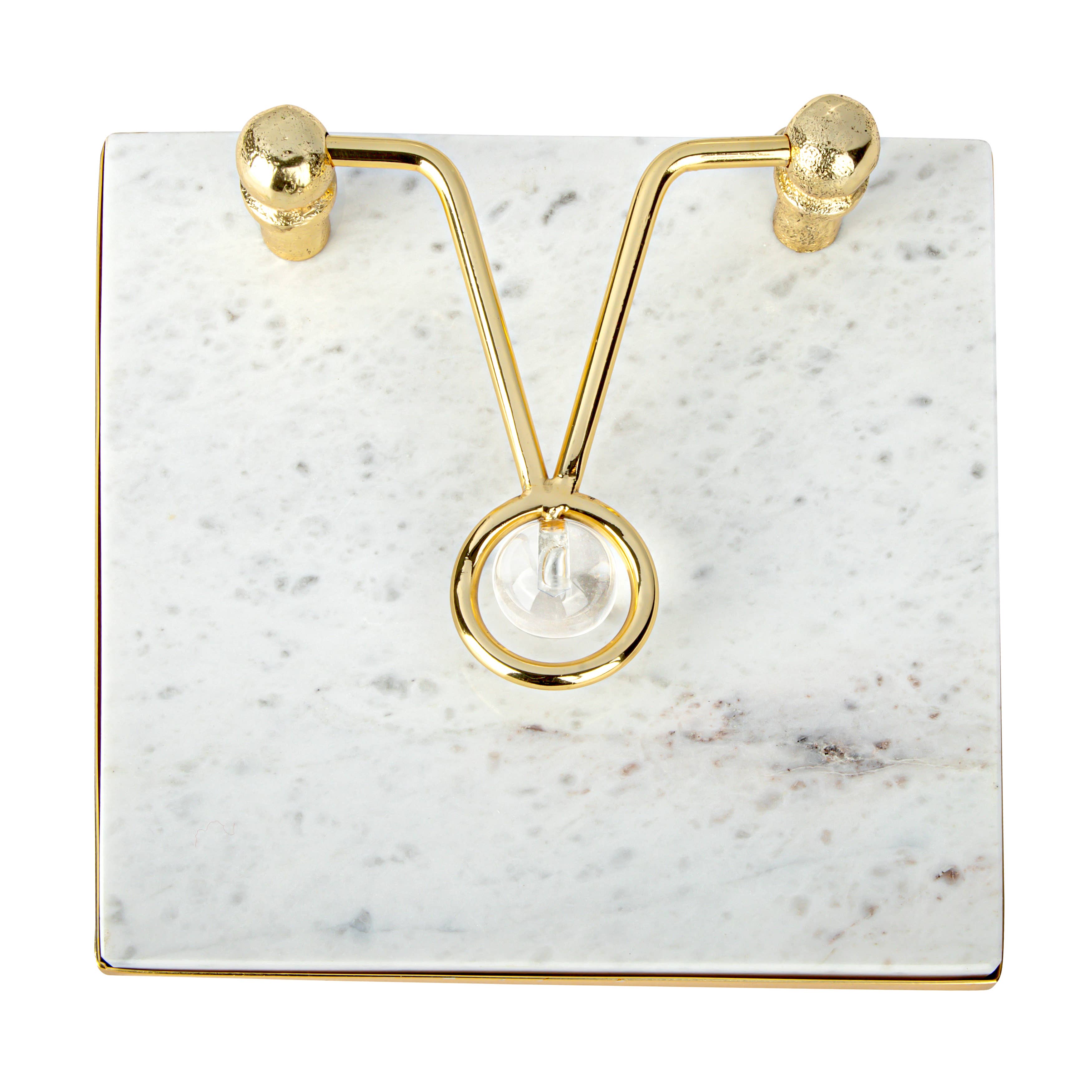 Square Napkin Holder with Ball Detail - 7.5"