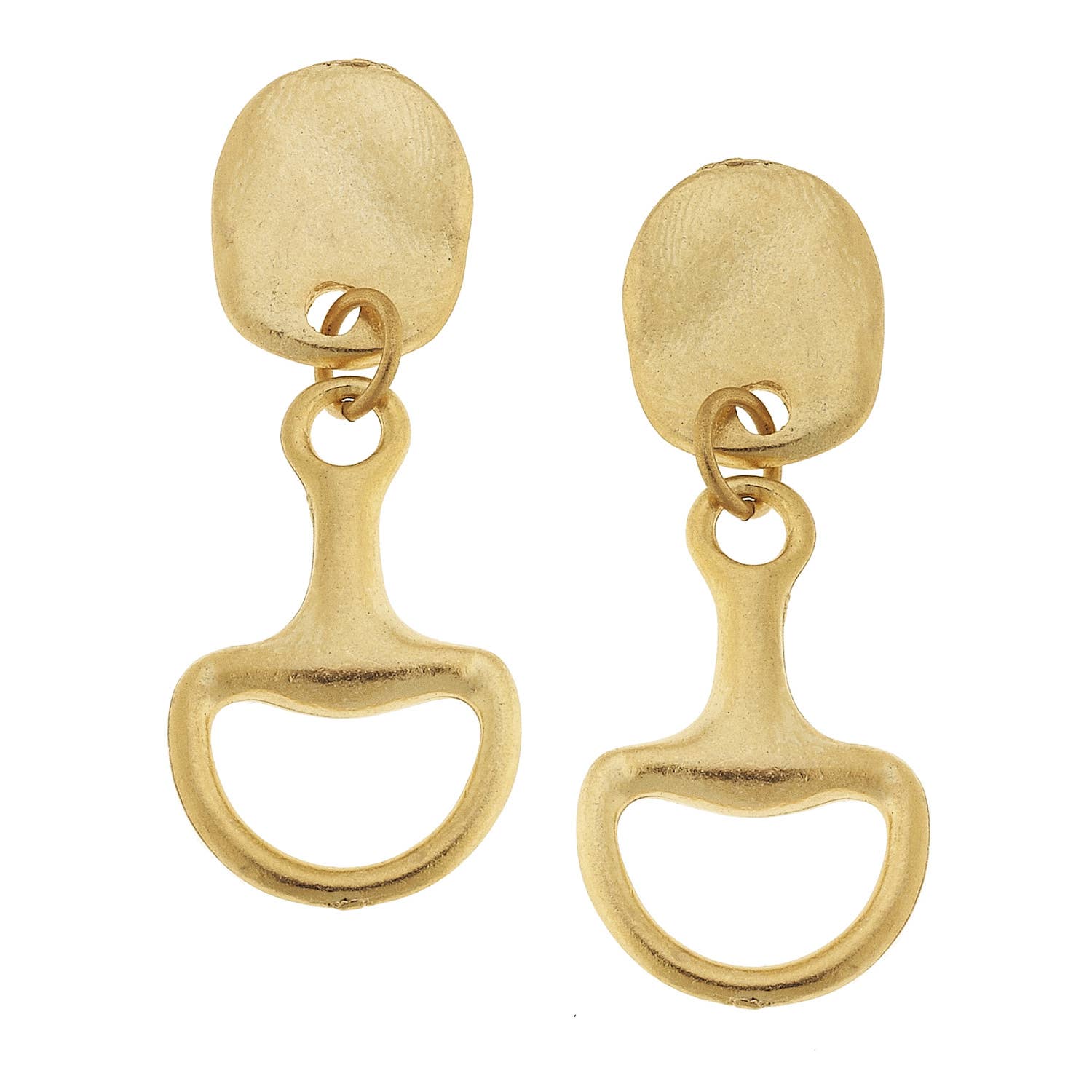 Gold Horse Bit Earrings