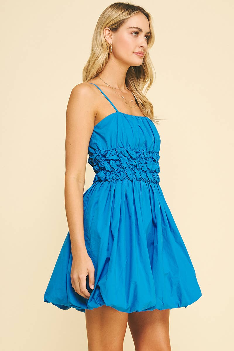 BUBBLE HEM MINI DRESS - 5858D