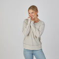 Studio Tee in Oyster and Brown - Long Sleeve