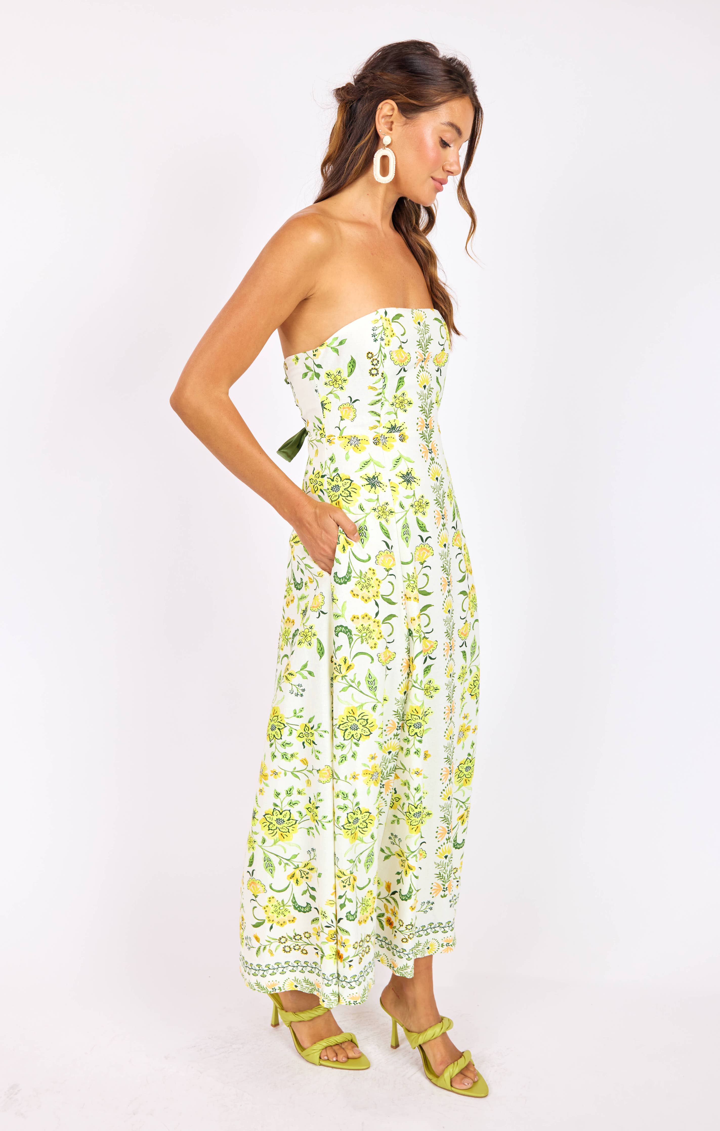 Dandelion Dreams Tube Maxi Dress:CITRON MULTI