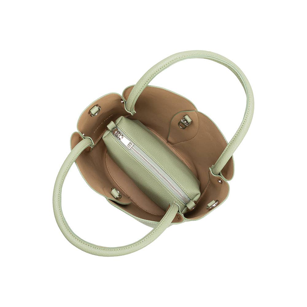Tulip Sage Recycled Vegan Leather Top Handle Bag