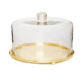 Hammered Gold Cake Plate With Glass Dome