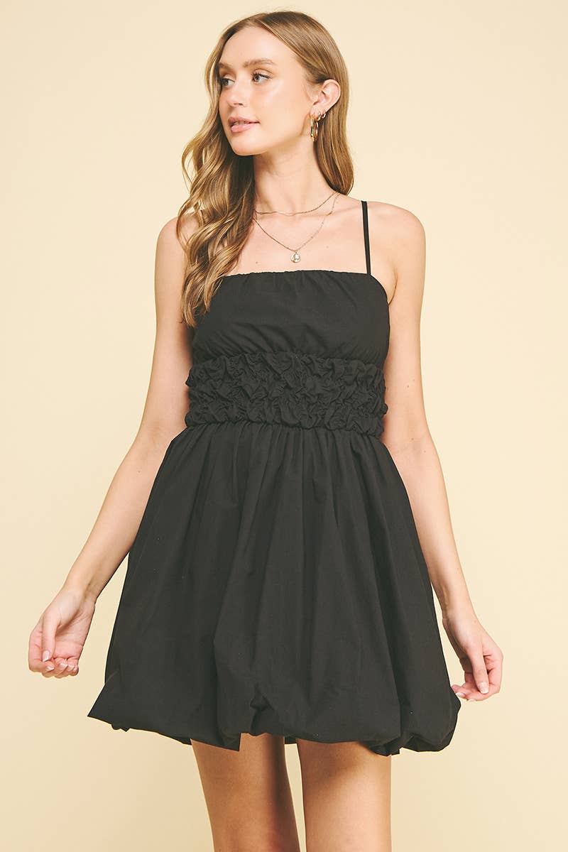 BUBBLE HEM MINI DRESS - 5858D