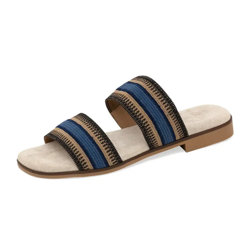 Majorca -Raffia Scalloped Slide Sandal - Spring/Summer