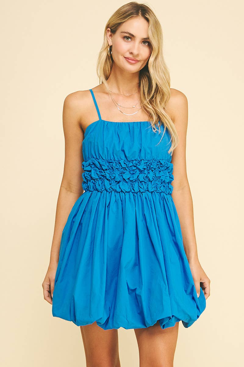 BUBBLE HEM MINI DRESS - 5858D